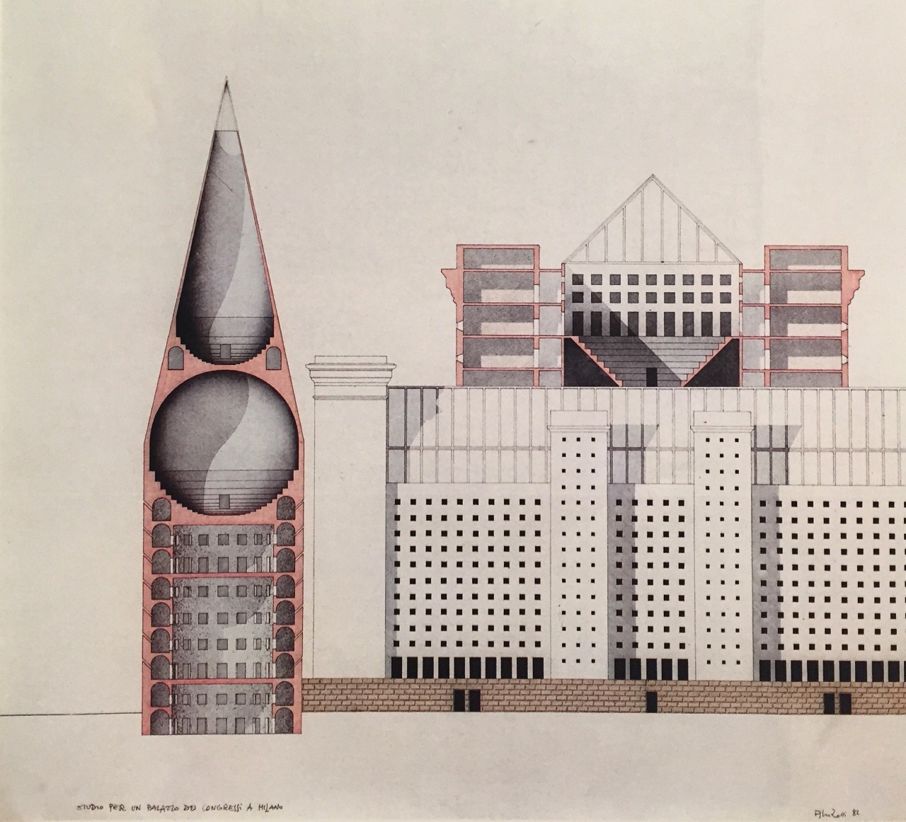The Triumph of Postmodernism — Design for a Congress in Milan, Aldo Rossi...