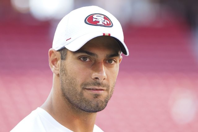 newenglandbro:Jimmy Garoppolo #10 San Francisco 49ers - QB28 years old. 6'2&quot; 225lbsJimmy is a cold blooded stud. His devilish good looks may cause you to mistake him for a soft beta boy. But that couldn&rsquo;t be farthest from the truth. Jimmy could