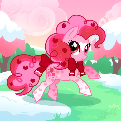 celebrationcastle:Happy Valentine’s Day! Pinkie Pie for my “Seasonal Mane 6″ series!