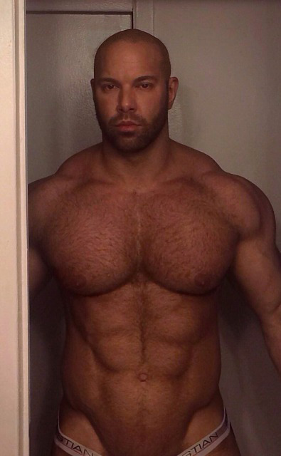 oxyparis:  Sexy hairy chest   Mounds of muscles and great pecs  - WOOF