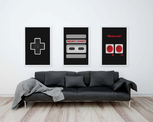 artprintsoflimppimps:  Nintendo Controller Posters Set, Nintendo Art, NES Controller print, Geek Chic, Geeky Nordic Print, Retro Video Game, Gift For Him
