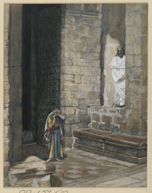 artist-tissot: The Adulterous Woman Alone with Jesus (La femme adultère seule avec Jésus), James Tis