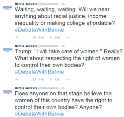 amazngphils:  Aesthetic: Bernie Sanders brutally dragging the republicans during the debate via twitter [x] 