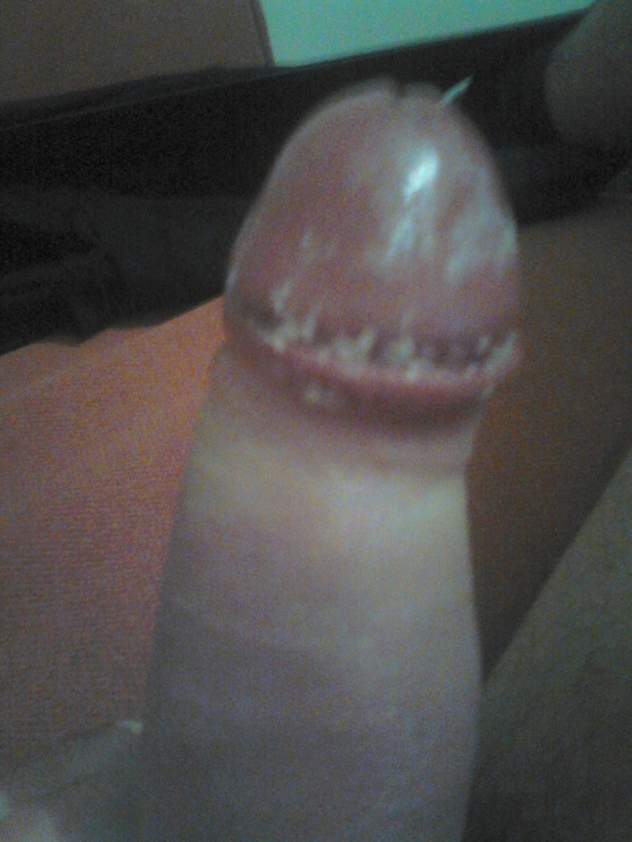 uncutsmellylad:My cheesy cock just now. It fuckin stinks man.