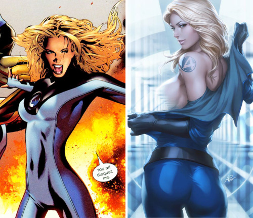 shanehelmscom:towritecomicsonherarms:  geekearth:Invisible Woman - More of my Favorite Women of Comics  Sue is one of the most underrated comic book characters of all time.Some people think she can only make force fields and turn invisible. She can do