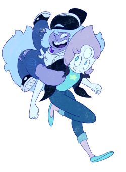 gracekraft: Pearlmethyst Week Free Space (or Date Night?)  I’ve wanted to draw Pearl and Amethyst wearing these two outfits together for a while now, so I thought now was the perfect time to do so. 