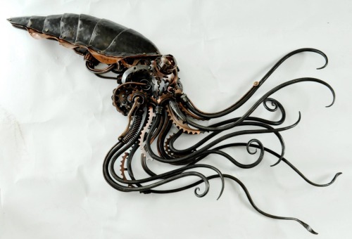 steampunktendencies:  Steampunk Squidipus by Alan Williams metal artist 