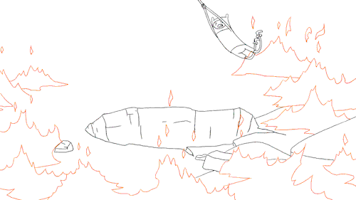 zebrayan:  Finn is in danger. If the rope break, Finn may : 33% probability—— be burned by fire,  33% probability—— fall into the hole and get hurt,  33% probability—— jump to the ground and broke his hip,  1% probability—— get out of