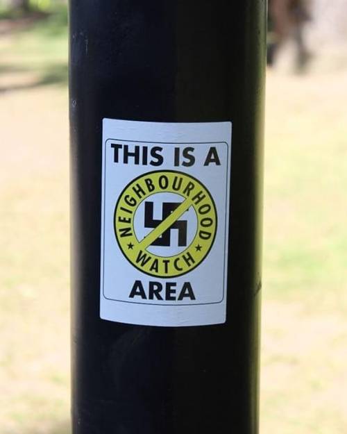 Anti-nazi stickers seen around Oxford, UK