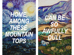 youretheskythatifellthrough:  On the Wing, Owl City /  Vincent van Gogh