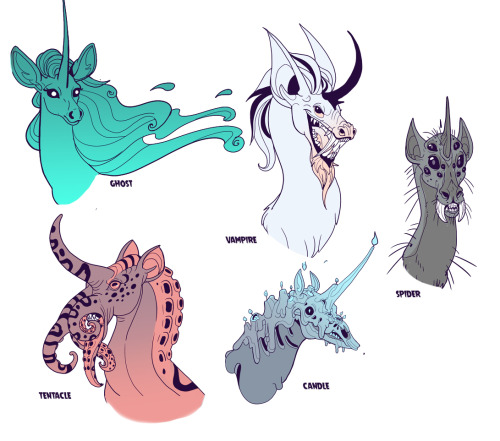 c3rmen: c3rmen:  TWITTER – INSTAGRAM continuing on the spooky theme I did a bunch of Halloween Unicorns  Flashback Friday to some SPOOKY UNICORNS i designed 2 halloweens back! 