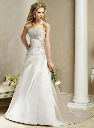 Light silver wedding dress