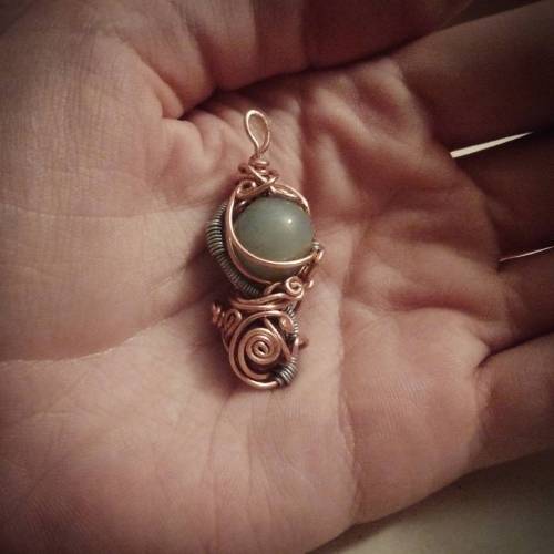 Red Jasper &amp; Amazonite Crystal Pendant www.etsy.com/shop/ChloeAdrianneArt. #handmadej