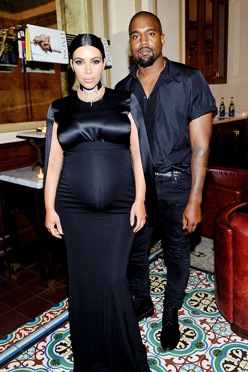 celebritiesofcolor:  Kanye West and Kim Kardashian attend the CFDA/Vogue Fashion Fund Dinner at Bouchon Beverly Hills on October 20, 2015 in Beverly Hills, California.