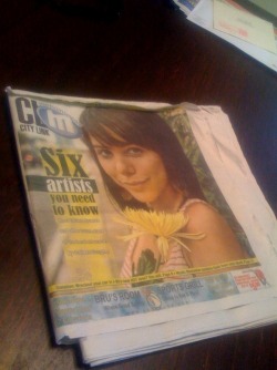 Last night I was out celebrating my friends birthday when someone brings this paper in. Not only did they to ahead and print the ghey picture with the flower all up on my face, of was used as the coverwtfomg!!?