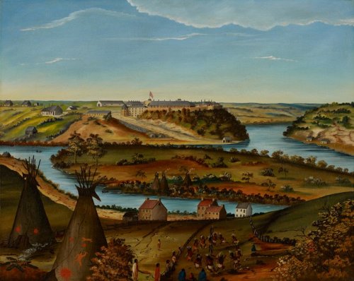 mia-paintings: View of Fort Snelling, Edward K. Thomas, c. 1850, Minneapolis Institute of Art: Paint