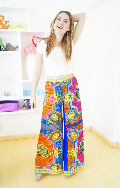 Boho Chic outfit (by Marie McGrath)I know that these pants are pretty wild and kind of look like clo