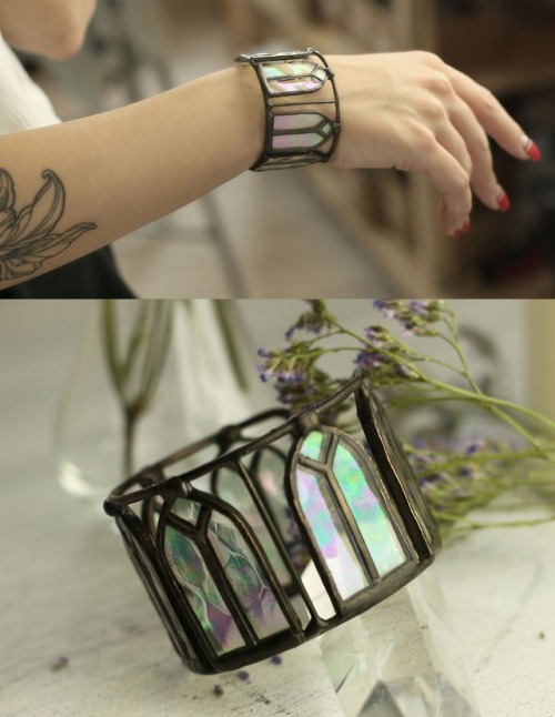 elenamotkrejsa: sosuperawesome: Iridescent Stained Glass Jewelry Kate Sho Factory on Etsy See our #E