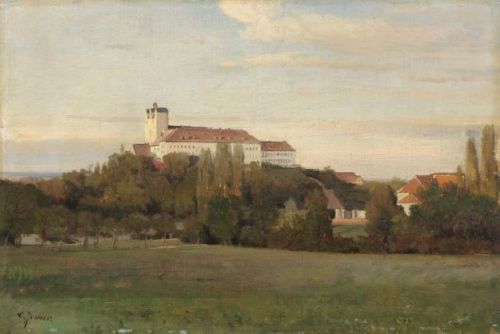 Carl Irmer (1834–1900)Wooded Landscape with monastery