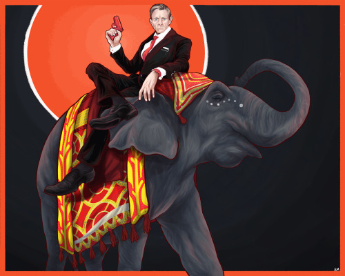 Holiday Commission for my buddy Ralph. James bond riding an elephant. That’s what he wanted an