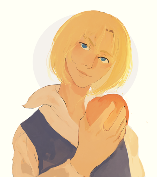 lisas999: Laurent holding a peach, commission by the lovely @rexoubi