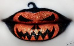 bookofoctober:  Halloween lip art by Chuchy5 