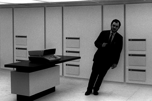  Stanley Kubrick on the set of 2001: A Space Odyssey (1968) 