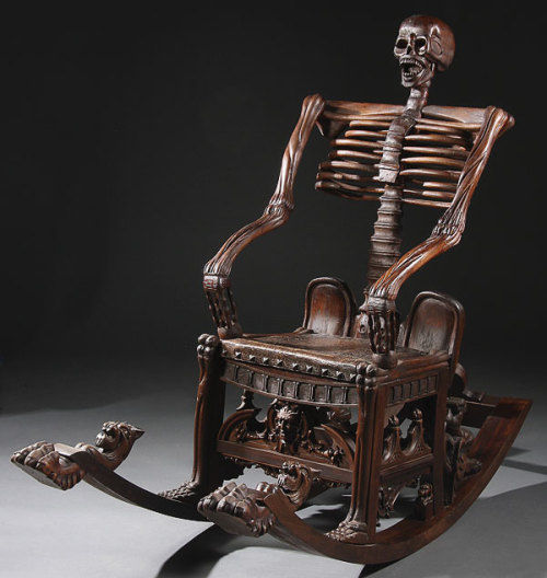 fer1972:Macabre Skeleton Rocking Chairs via Jacksons Auction