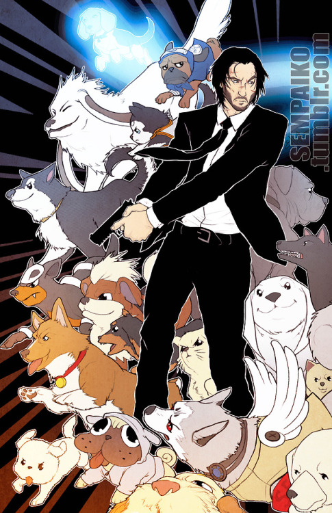 sempaiko:“Who’s a Good Boy?” ~John Wick with Anime DoggosThis is my most recent piece. I had it debu