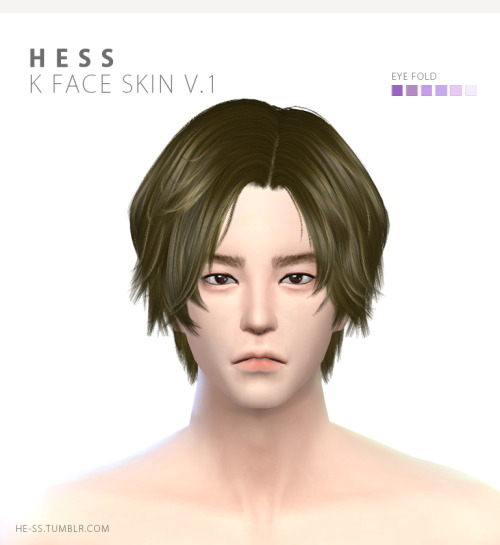 he-ss: he-ss:K face skin v.1  - Update 2017.01.17 - Unisex.  2 type (deep & light) single eyel