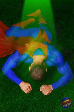 Superman in intense kryptonite torture !