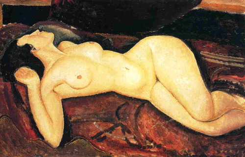 artist-modigliani: Recumbent nude, 1917, Amedeo ModiglianiMedium: oil,canvas