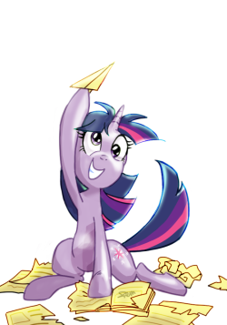 Twilight with a paper airplane by Remsica