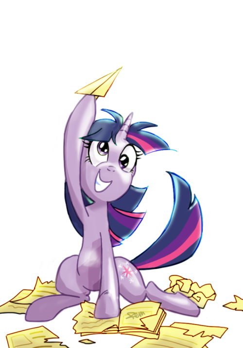 Twilight with a paper airplane by Remsica  x3 Hee~!