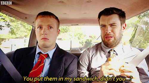wandamaxlmoffs:  Bad Education - The Exam  “Smoocher, how’s your breakfast?” 