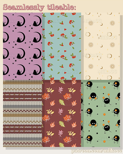 October pattern pack Hello! Something about fall makes me want to draw patterns All are tileableAll 