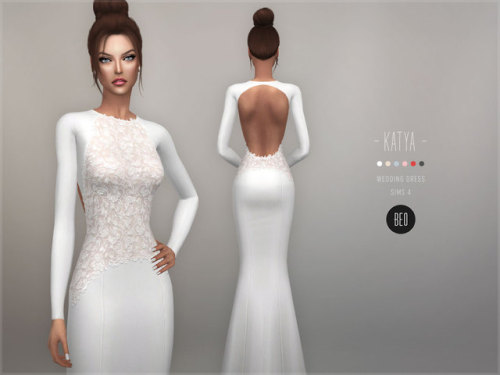 pandorassims4cc: beocreations:  Wedding Dress - Katya DOWNLOAD  love it!!!!