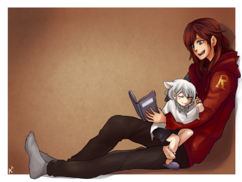 noxypep:  why here you go, Mei with auntie Ruby reading her some fairytales.                  (i do recommend clicking on the drawing to see it in better quality)