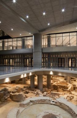 coolartefact:  New Acropolis Museum…built above working excavations and at the foot of the Acropolis, this building beautifully respects its ancient roots. Source: https://imgur.com/UrKUvwr