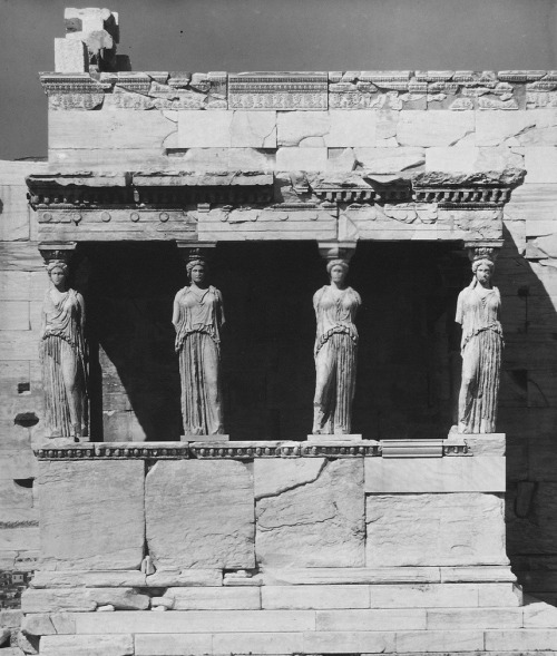 deathandmysticism:Walter Hege, Erechtheion, The Porch of the Caryatids, Greece, 1928