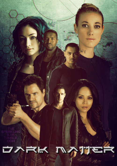 thesparklingblue: My first Dark Matter fanart is inspired by anime posters and their characters. :) 