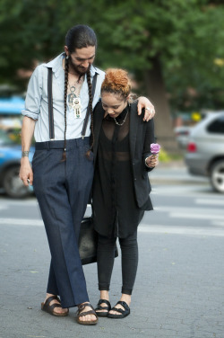 blackfashion:  “Love is Kind” they said. Two beautiful strangers I met in union square.  Photography: Kpierre. 23. NY 