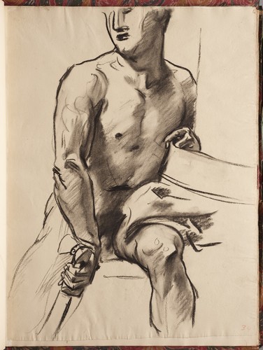artist-sargent:  Study for Seated Angel at