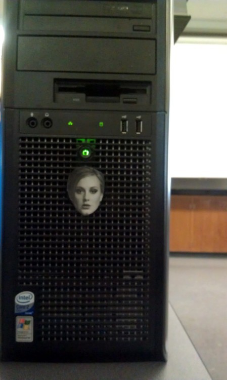 the-absolute-funniest-posts: juilan: Last year I put Adele’s face on all the Dell computers in the l