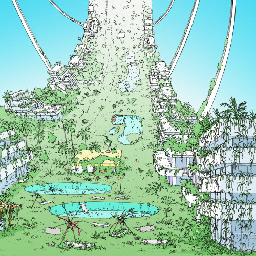 adizzyninja: island3: Artwork for recent music releases by Scuba Space ring: ah cool Overgrown apoca