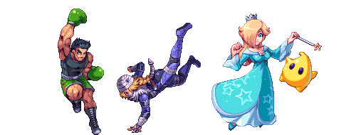 pixelartus:  Smash Bros. Pixel Art Pixel Artist: AbyssWolf Source: ahruon.tumblr.com