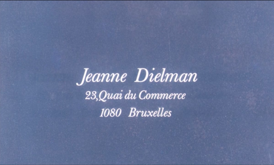 filmsinayear:film n°42:Jeanne Dielman, 23 Quai du Commerce, 1080 Bruxelles, Chantal