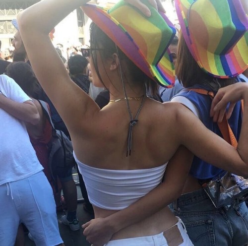 rebelhadid: Kendall Jenner and Bella Hadid at the London Pride Parade. July 2017.