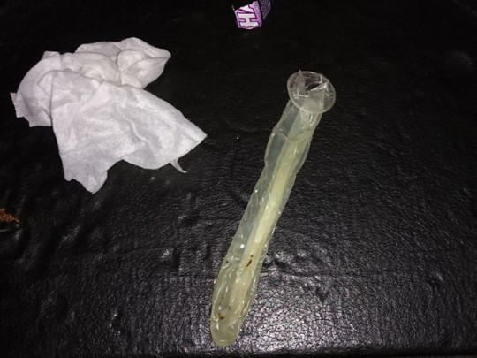 condom-hunter:  Some used condoms in the club… 😄 