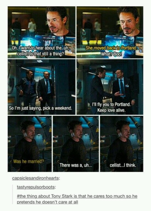 disquietedpalefish: Just a few posts I collected that are nice examples of how Tony Stark is not jus